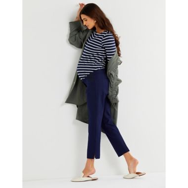 A Pea in the Pod Medium Curie Side Panel Slim Ankle Maternity Pant in Navy. View a larger version of this product image.
