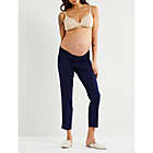 Alternate image 2 for A Pea in the Pod Medium Curie Side Panel Slim Ankle Maternity Pant in Navy