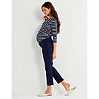 Alternate image 1 for A Pea in the Pod Medium Curie Side Panel Slim Ankle Maternity Pant in Navy