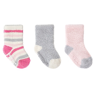 Cuddl Duds&reg; Size 3-12M 3-Pack Cozy Crew Socks in Pink. View a larger version of this product image.
