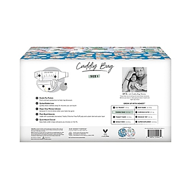 The Honest Company&reg; Size 1 80-Count Disposable Diapers in Gingersnap! + Four-Woof Drive. View a larger version of this product image.