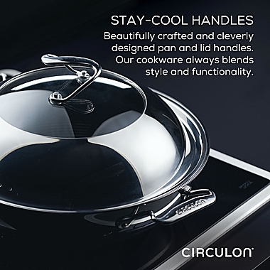 Circulon&reg; SteelShield&trade; Clad Stainless Steel 12-Inch Wok with Lid. View a larger version of this product image.