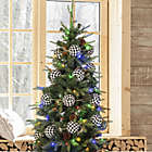 Alternate image 3 for Glitzhome&reg; 72-Inch Fabric Plaid Christmas Garlands in Black/White (Set of 2)