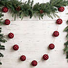 Alternate image 1 for Garland Glitzhome&reg; 72-Inch Fabric Plaid Christmas Garlands in Black/Red (Set of 2)