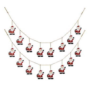 Glitzhome&reg; 72-Inch Metal Santa Christmas Garlands (Set of 2). View a larger version of this product image.