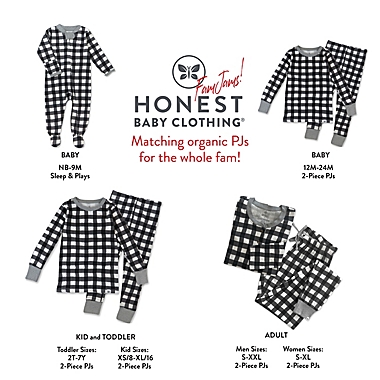The Honest Company&reg; 2-Piece Buffalo Check Organic Cotton Christmas Pajama Set in Black/White. View a larger version of this product image.