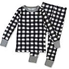Alternate image 0 for The Honest Company&reg; 2-Piece Buffalo Check Organic Cotton Christmas Pajama Set in Black/White