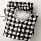 Alternate image 5 for The Honest Company&reg; Kids X-Small 2-Piece Buffalo Check Organic Cotton Pajama Set in Black/White
