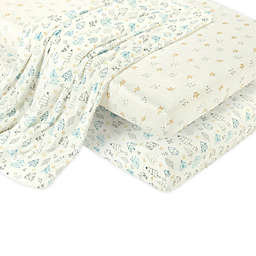 Helo Spud Christmas Polyester 3-Piece Multicolor Fitted Crib Sheets and Baby Blanket Set