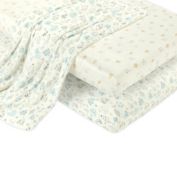 Helo Spud Christmas Polyester 3-Piece Multicolor Fitted Crib Sheets and Baby Blanket Set