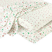 Helo Spud Joyful Christmas Polyester 3-Piece Multicolor Fitted Crib Sheets and Baby Blanket Set