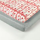 Alternate image 1 for Helo Spud Christmas Plaid Array Polyester 3-Piece Multicolor Fitted Crib Sheets and Baby Blanket Set