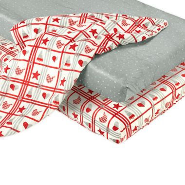 Helo Spud Christmas Plaid Array Polyester 3-Piece Multicolor Fitted Crib Sheets and Baby Blanket Set. View a larger version of this product image.
