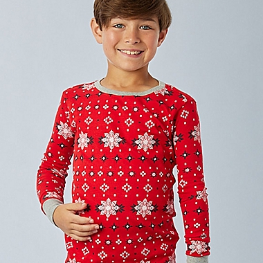 The Honest Company&reg; Size 18M 2-Piece Fair Isle Holiday Organic Cotton Pajama Set in Red. View a larger version of this product image.