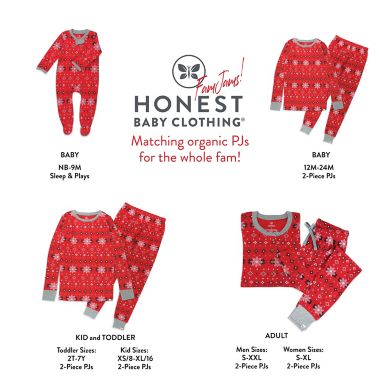 The Honest Company&reg; Size 18M 2-Piece Fair Isle Holiday Organic Cotton Pajama Set in Red. View a larger version of this product image.