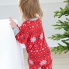 Alternate image 3 for The Honest Company&reg; Size 0-3M Fair Isle Holiday Organic Cotton Footed Pajama in Red