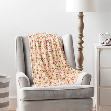 Hello Spud Holiday Santa and Deer Multicolor Sherpa Baby Blanket. View a larger version of this product image.