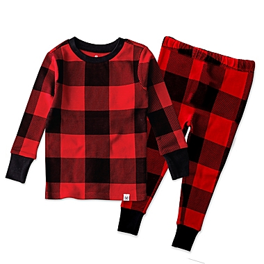 The Honest Company&reg; Kids X-Small 2-Piece Holiday Tartan Organic Cotton Pajama Set. View a larger version of this product image.