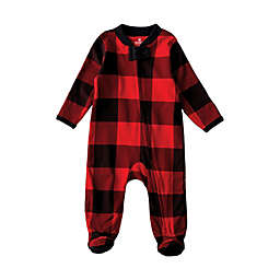 The Honest Company® Holiday Tartan Organic Cotton Footed Pajama in Black/Red
