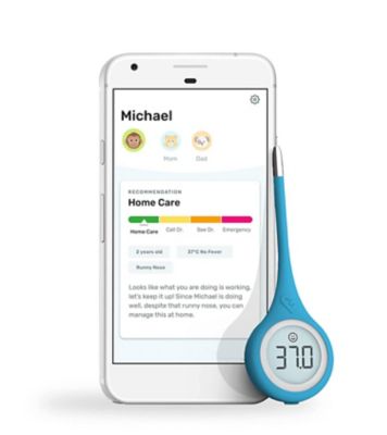 Kinsa Quickcare Bluetooth Smart Thermometer & Health Tracking App In Blue