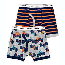 carter's® Size 2T-3T 2-Pack Cars Boxer Briefs in Orange/Grey