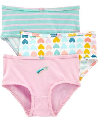 carter&#39;s&reg; Size 2-3T 3-Pack Hearts and Stripes Stretch Cotton Undies
