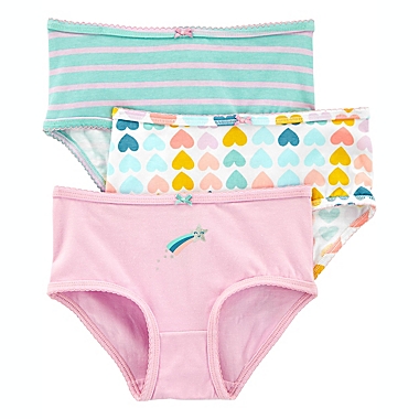 carter&#39;s&reg; Size 2-3T 3-Pack Hearts and Stripes Stretch Cotton Undies. View a larger version of this product image.