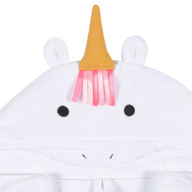 ever & ever&trade; Unicorn Hooded Bath Towel in White. View a larger version of this product image.