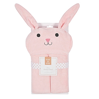 ever &amp; ever&trade; Bunny Hooded Bath Towel in Pink. View a larger version of this product image.