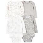 Alternate image 0 for carter&#39;s&reg; Preemie Clouds 4-Pack Long Sleeve Bodysuits in Grey