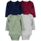 Alternate image 0 for carter&#39;s&reg; Preemie 4-Pack Solid Multicolor Long Sleeve Bodysuits