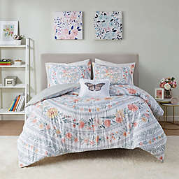 Intelligent Design Florence 4-Piece Comforter Set in Blush/Green
