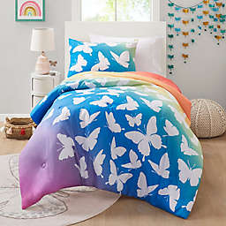 Mi Zone Kids Phoebe 2-Piece Rainbow and Butterfly Twin Comforter Set in Blue/Purple