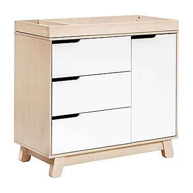 Babyletto Hudson 3-Drawer Changer Dresser in Washed Natural and White. View a larger version of this product image.