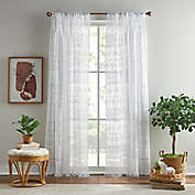 Boho Lace 95-Inch Rod Pocket Sheer Window Curtain Panel in White