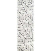 nuLOOM Boyce Contemporary Leaves 2&#39;6 x 6&#39; Area Rug in Light Grey