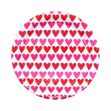 H for Happy&trade; 12-Count Valentine's Day Hearts Dinner Plates in Pink. View a larger version of this product image.