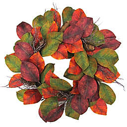 Bee & Willow™ 24-Inch Printed Magnolia Grapevine Decorative Wreath in Rust