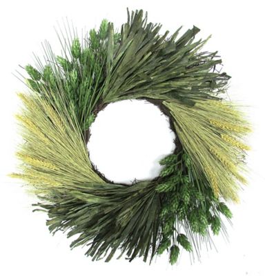 Bee & Willow&trade; 24-Inch Hops Sunflower Corn Husk Decorative Wreath in Cream/Green