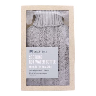 Therawell Sweater Knit 67 oz. Hot Water Bottle in Grey