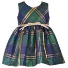 Alternate image 1 for Bonnie Baby Size 3-6M 2-Piece Plaid Dress and Coat Set in Navy
