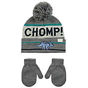 Little Me&trade; Size 2T-4T Dinosaur Cuff Hat and Mitten Set in Heather Grey
