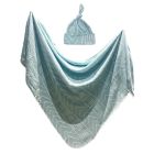 Alternate image 1 for Toby&trade; Fairy 2-Piece Geometric Brushstroke Hat and Wrap Set in Light Green