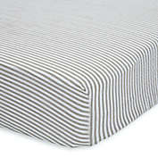 Little Unicorn&reg; Cotton Muslin Fitted Sheet in Grey Stripe