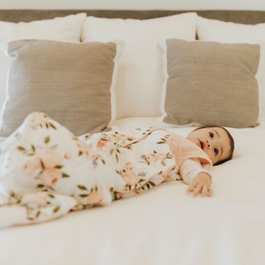 Little Unicorn&reg; Small Cotton Muslin Quilted Sleep Bag Wearable Blanket in Watercolor Roses. View a larger version of this product image.