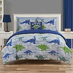 Dino March 5-Piece Reversible Twin Comforter Set in Grey