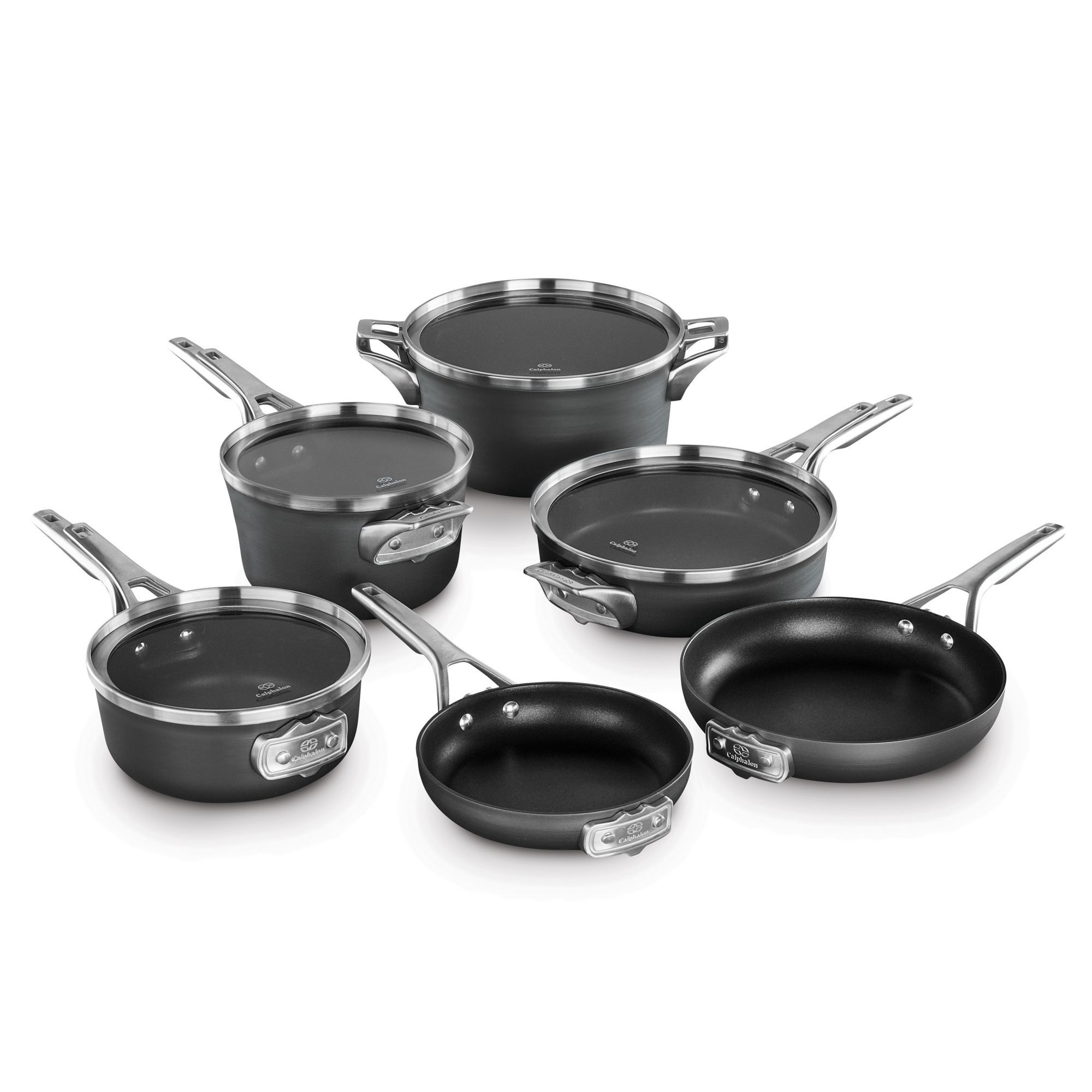 Calphalon Premier Space Saving Nonstick Hard-Anodized 10-Piece Cookware Set