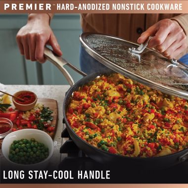Calphalon&reg; Premier&trade; Nonstick 11-Inch Hard-Anodized Square Griddle. View a larger version of this product image.