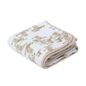 Little Unicorn Llama Llama Cotton Muslin Original Quilt in White/Brown
