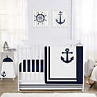 Alternate image 0 for Sweet Jojo Designs Anchors Away 4-Piece Nautical Crib Bedding Set in Navy Blue/White